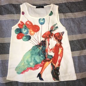 Zanzea Balloons Top Med Graphic Tank